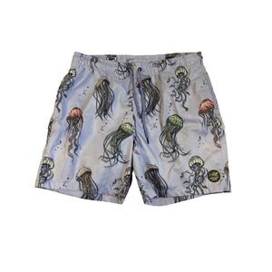 Psycho Tuna Men's XL Swim Trunks Jelly Fish Purple Resort Vacation Beach Surf